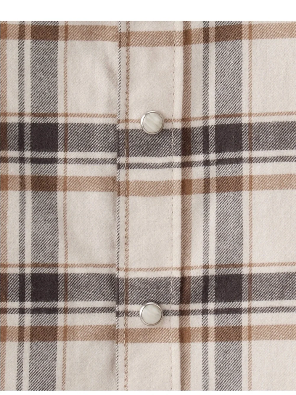 OshKosh B'gosh Cream Plaid Button-Front Shirt with Brown Accents